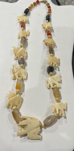 Vintage carved elephant - carved,
